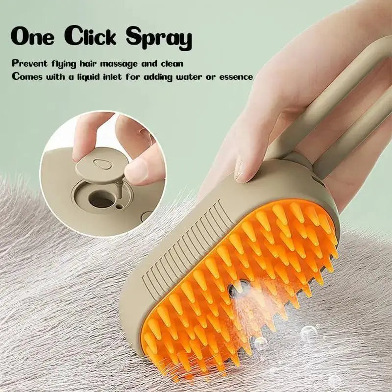 Steamy Pet Grooming Brush Electric Spray Steamer Tool