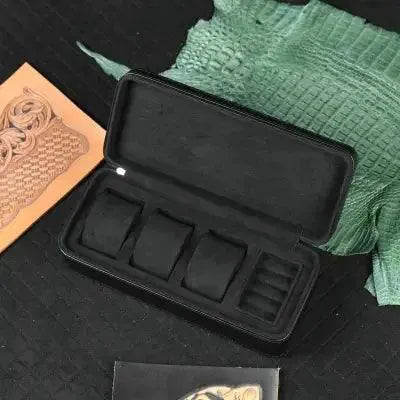 Leather Watch and Jewelry Storage Case Travel Companion