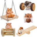 Cute Rabbit Roller Toys Natural Wooden Pine Chew Toys