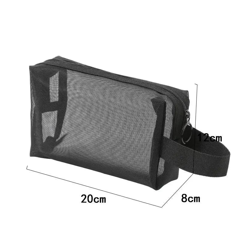 Black Layer Travel Cosmetic Bag Large Capacity Makeup Pouch