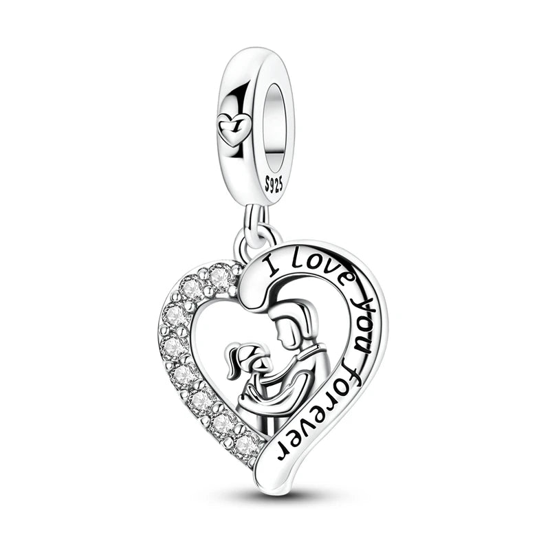 Sterling Silver Charm Family Love