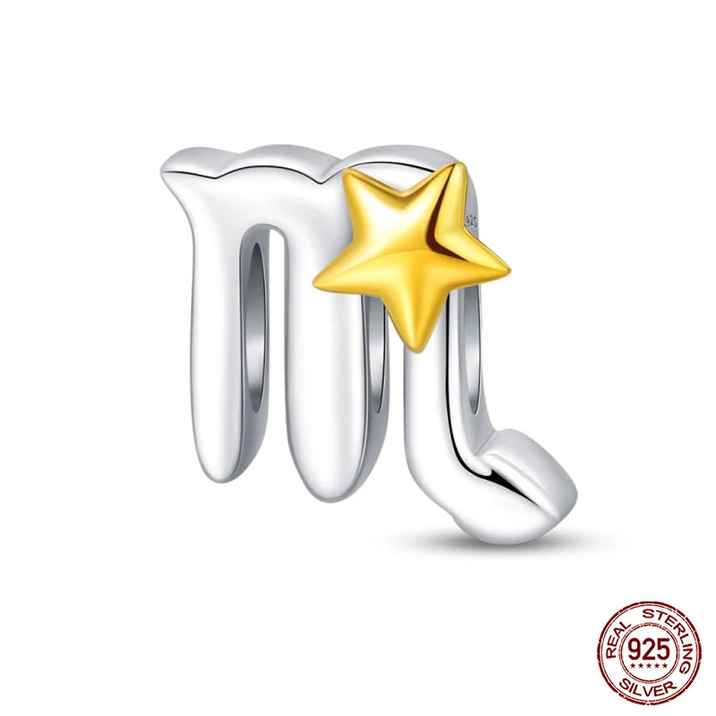 Sterling Silver Constellations Charm Golden