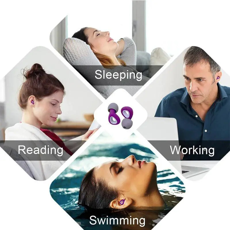 XINKATIOR Waterproof Anti Noise Silicone Earplugs for Sleep