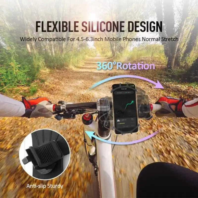Silicone Universal Phone Holder For Bikes 360 Degree Mount