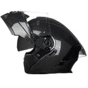 Crown Racing FL900 Modular Motorcycle Helmet, DOT Certified Flip-Up Full Face Helmet with Dual Visor and Extra Clear Shield, Adult Sizes Carbon Fiber Pattern