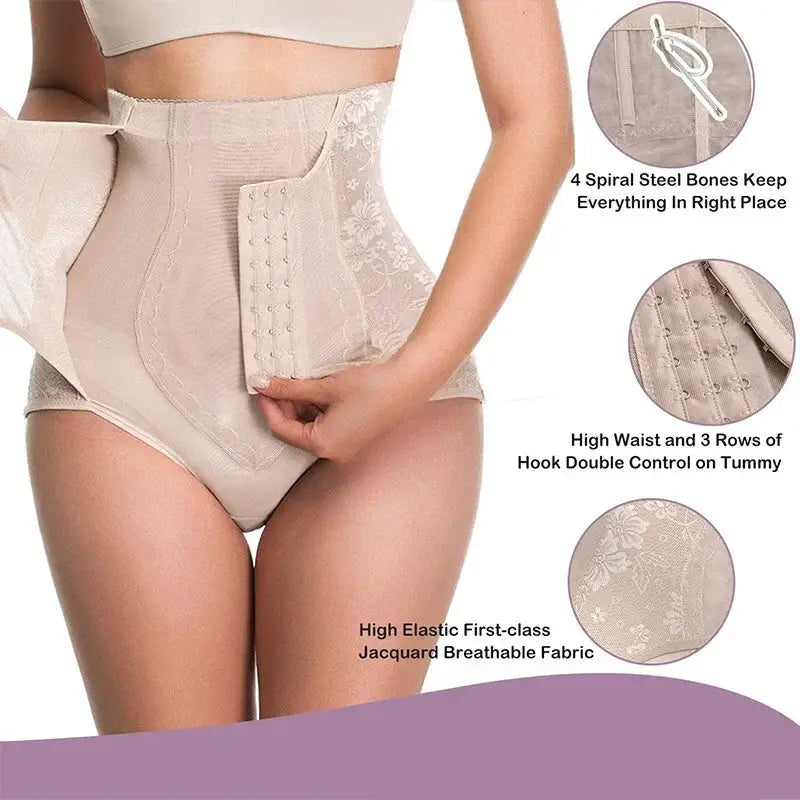 GUUDIA Seamless Tummy Control Shapewear Panties With Hooks