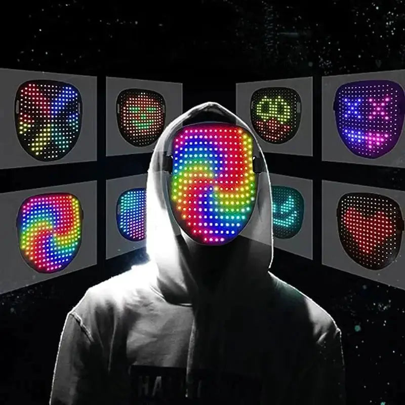 Led Luminous Mask RGB Full Color Face Changing Glowing Mask