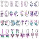 Sterling Silver Colorful Butterfly Dragonfly