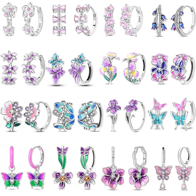 Sterling Silver Colorful Butterfly Dragonfly
