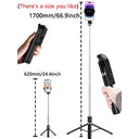 Telescopic Bluetooth Selfie Stick - 67 Inch Reach
