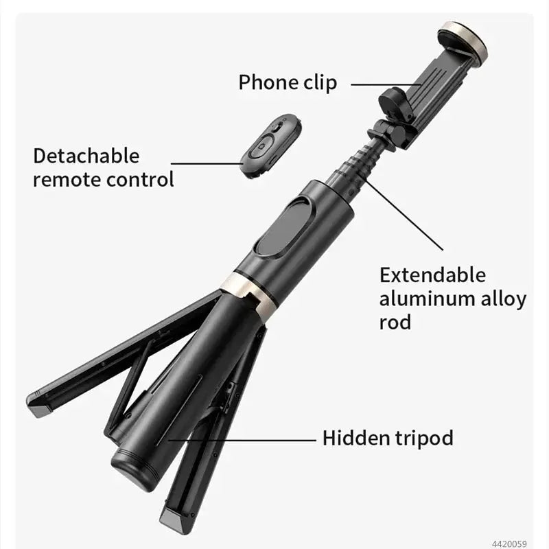 Bluetooth Selfie Stick Foldable Tripod for iPhone Samsung