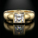 Princess Moissanite Ring In Wide