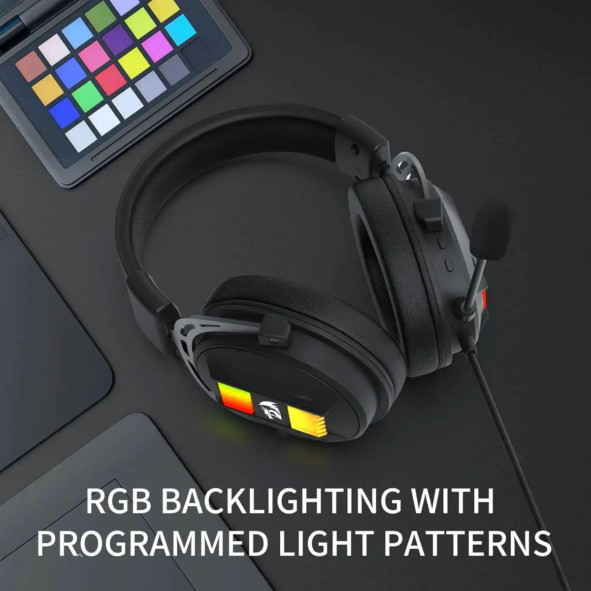 Redragon H375 Wired Gaming Headset, 53mm Drivers 7.1 Surround Sound, Detachable Noise Cancelling Mic, USB Computer Headset