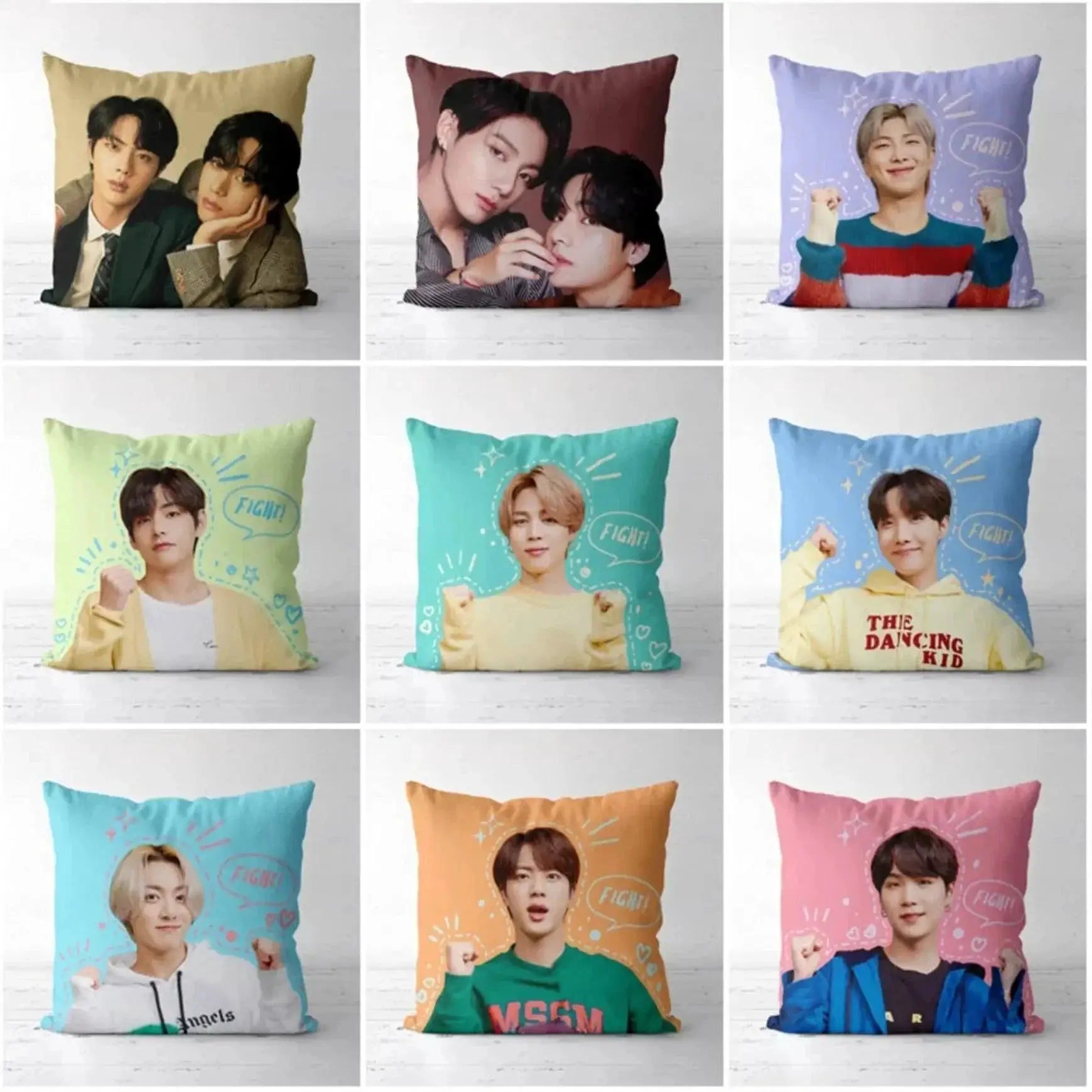 Kpop Custom Cushion Cover Personalized Flax Linen Pillow