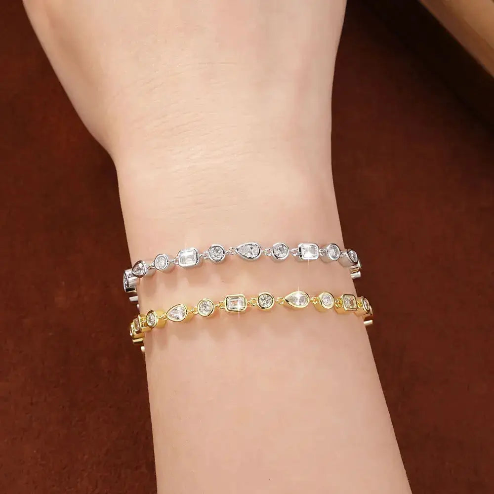 Elegant Gold Moissanite Tennis Bracelet Style DBPFC — product image 7