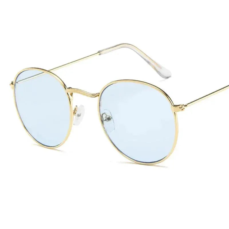 Vintage Metal Round Frame Sunglasses For Women Classic Style