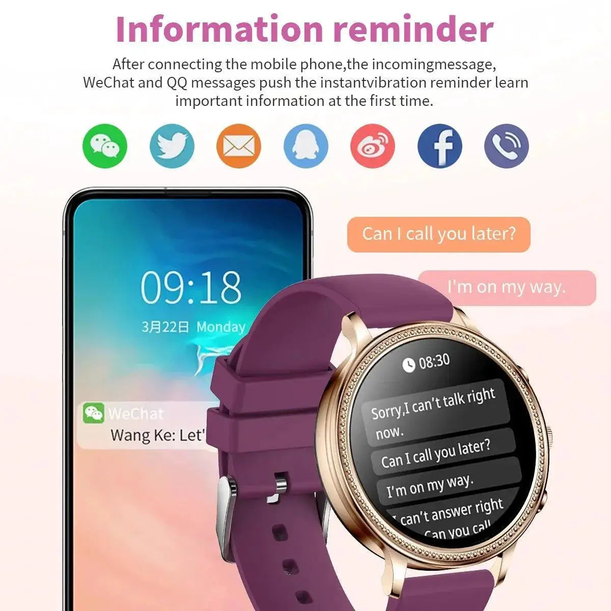 Elegant Bluetooth Fitness Tracker For Women Stylish Watch
