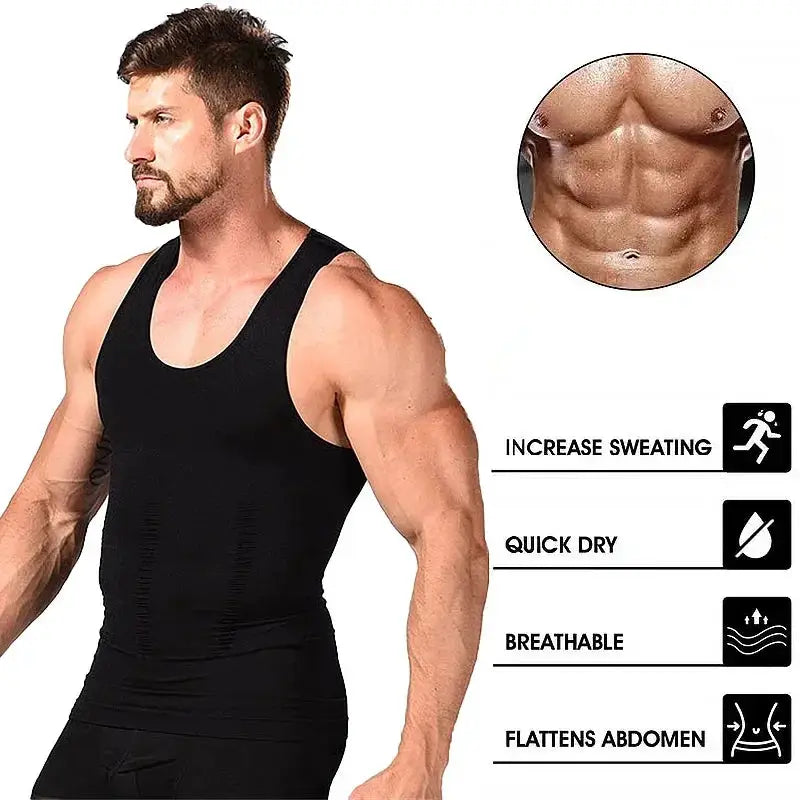 Soxnos Men's Slimming Waist Trainer Vest Tummy Control