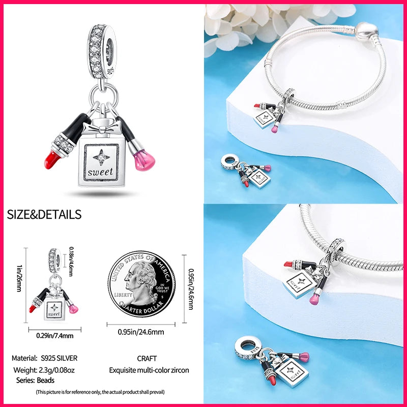 Sterling Silver Heels Lipstick Camera