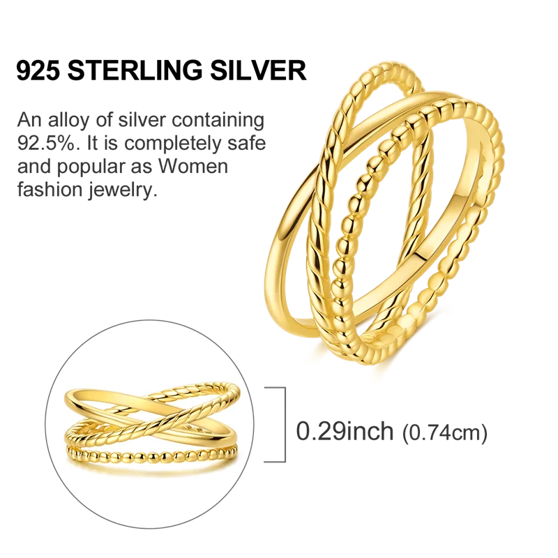 Sterling Silver Ring Gold Color