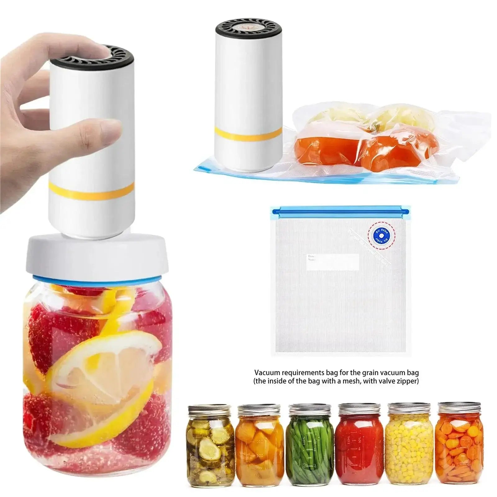 Versatile Vacuum Sealer Kit For Mason Jars Fresh Storage
