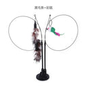 Interactive Feather Cat Wand Toy with Suction Cup Base