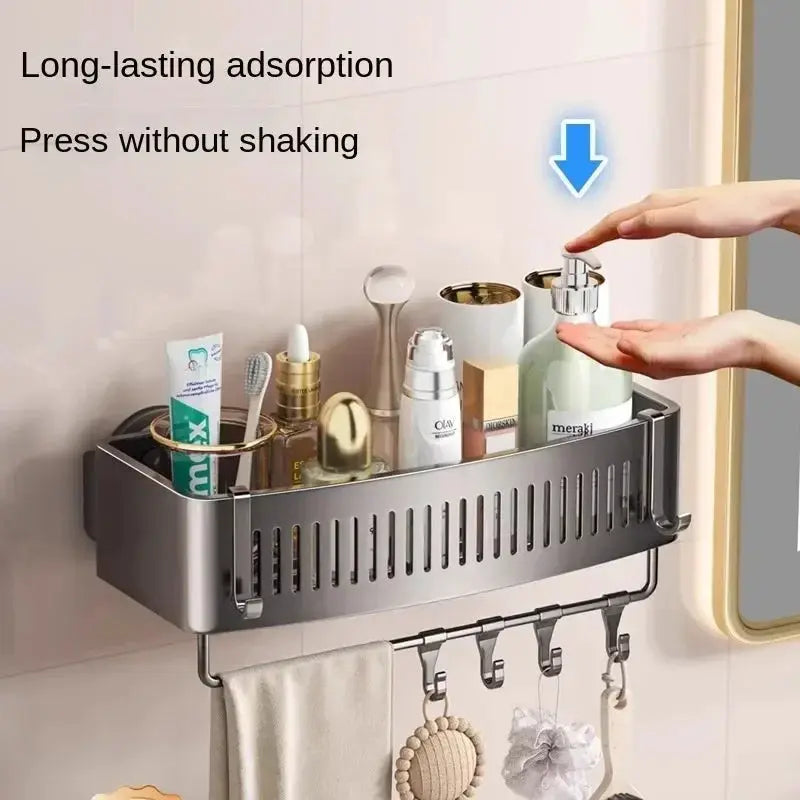Vacuum Suction Cup Bathroom Shelf Wall Mounted Organizer