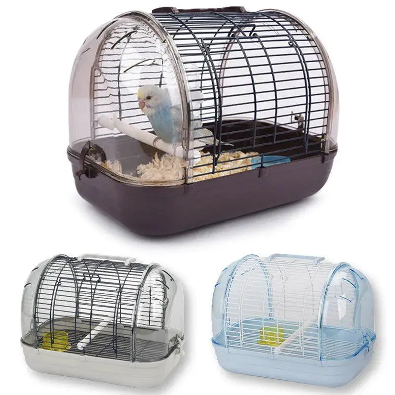 Portable Transparent Bird Transport Cage Parrot Carrier