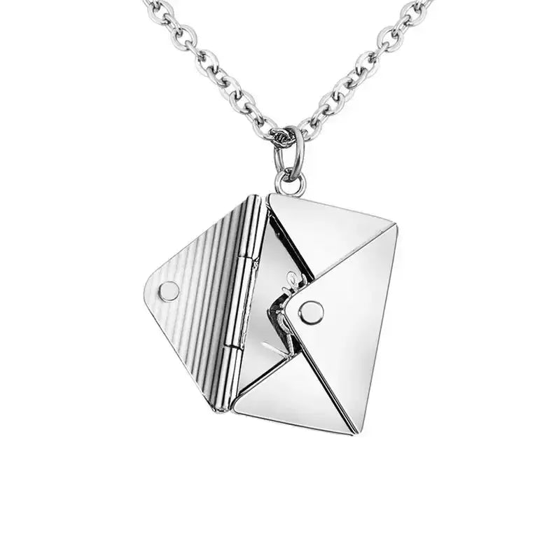 Custom Love Letter Envelope Stainless Steel Pendant Necklace