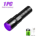Zoomable UV Flashlight - Rechargeable Pet Detector