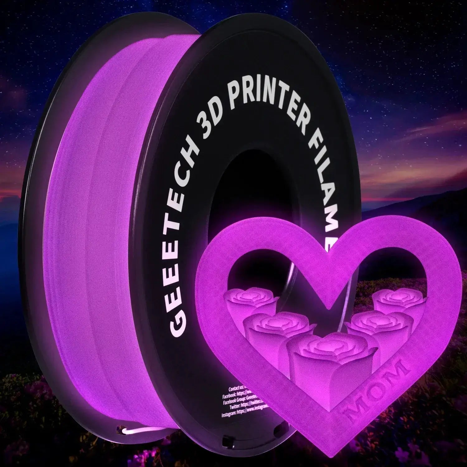 Geeetech Luminous PLA Filament 1.75mm 1kg Glow in Dark