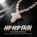 Iced Out Layered Cross Pendant