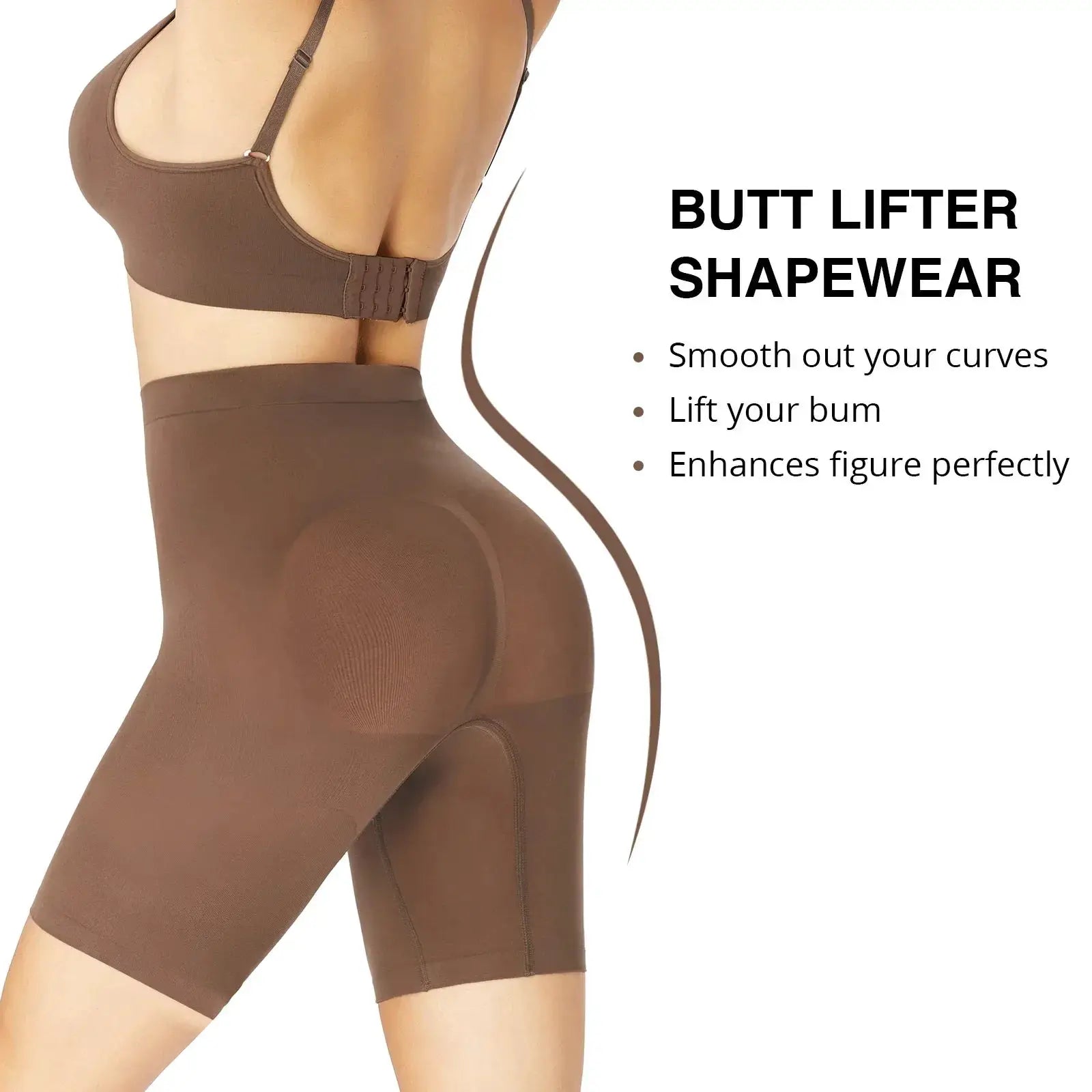 Seamless High Waist Butt Lifter Shapewear For Curves