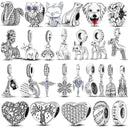 Inlaid Zircon Charm Beads Sterling