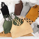 Sexy Women Tops Back Cross Strap Tank Running Sports Bra