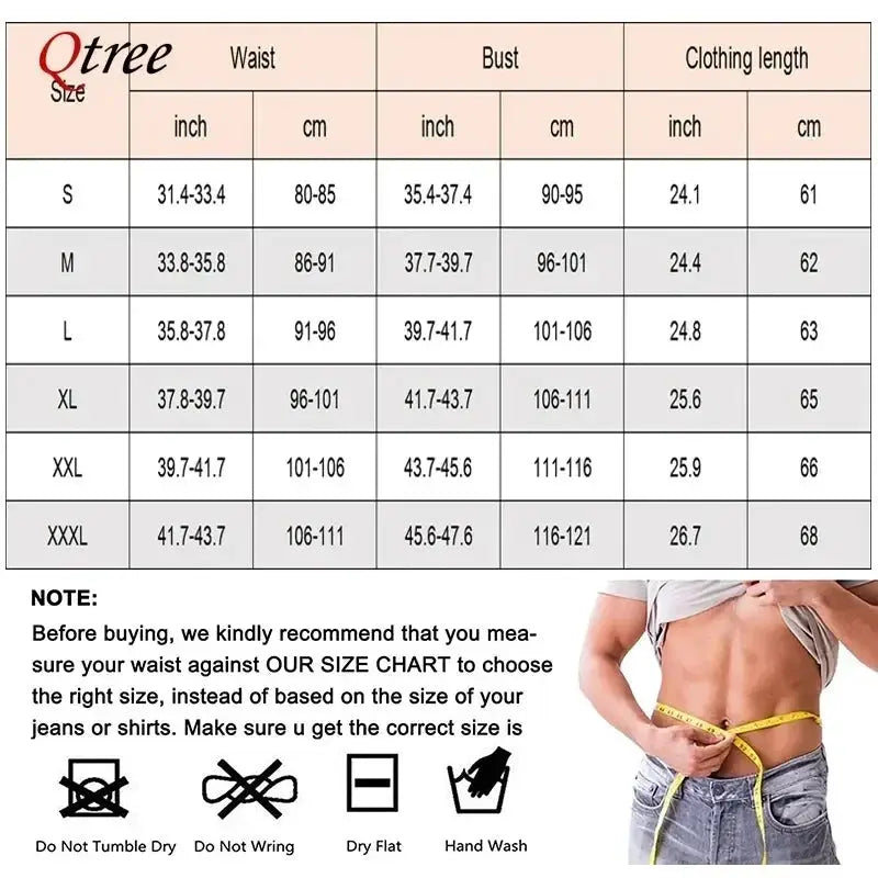 Qtree Men's Slimming Sauna Tank Top Body Shaper Vest