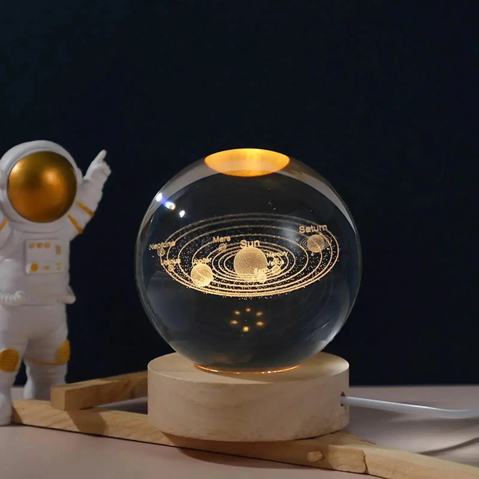 3D Moon LED Crystal Lamp Elegant Night Light For Home