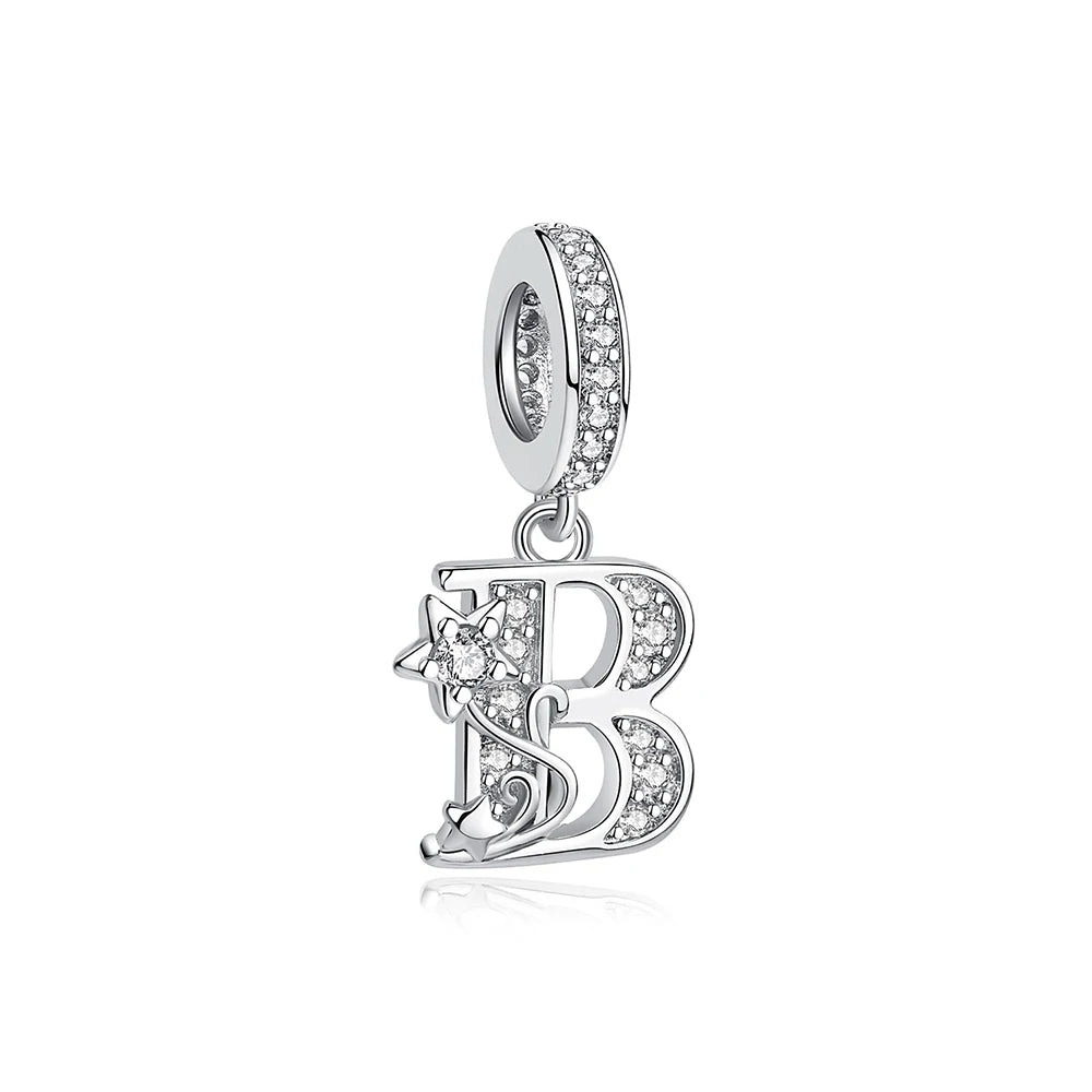 Sterling Silver Charm Star Letters