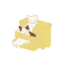 Cat Reading Enamel Pin for Book Lovers