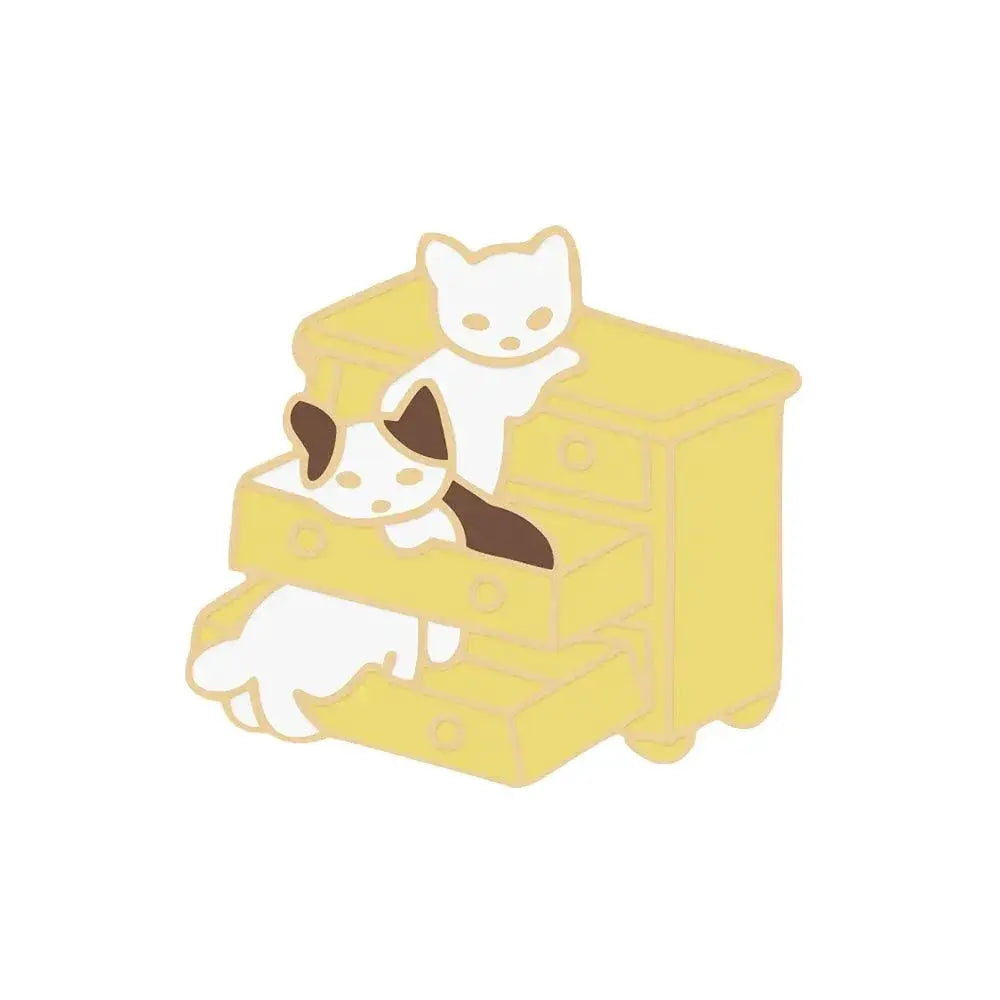 Cat Reading Enamel Pin for Book Lovers — Sleeping on Book