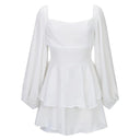 Square Neck Chiffon Ruffle Romper