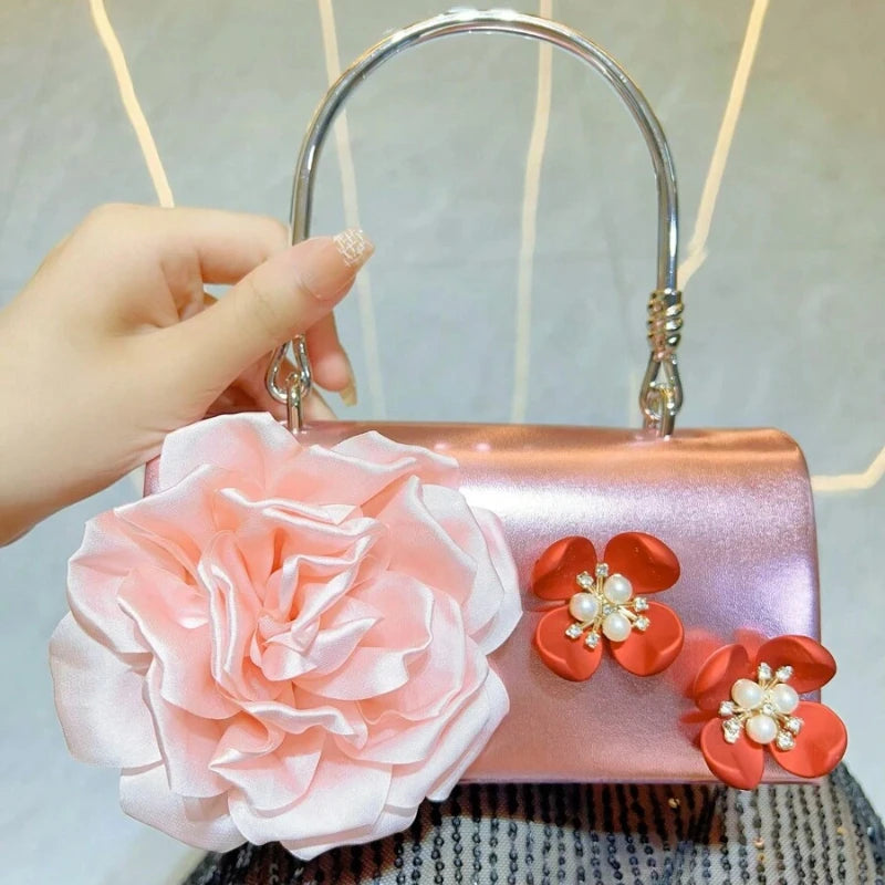 Flower Handle Square Bag Shoulder