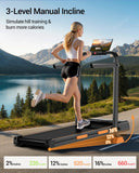 UMAY 2 In 1 Foldable Treadmill 15 Percent Incline Silent Motor