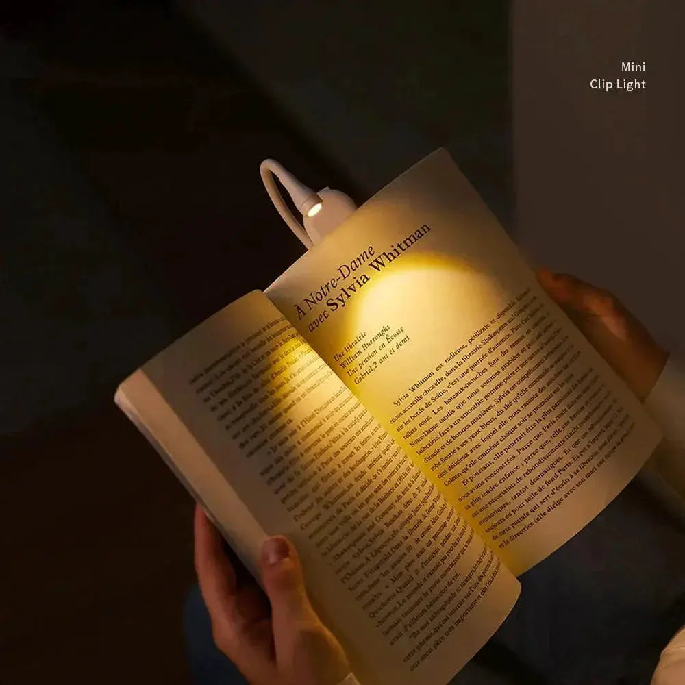 LED Clip On Book Light Adjustable Brightness For Travel