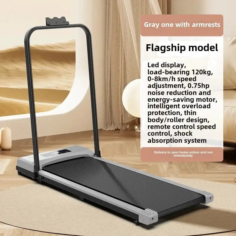 Flat treadmill household small new family fat burning silent indoor fitness equipment foldable walking machine