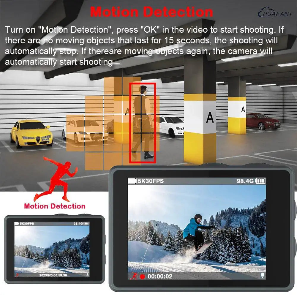 5K Action Camera Capture Adventure With Wireless Mic Remote