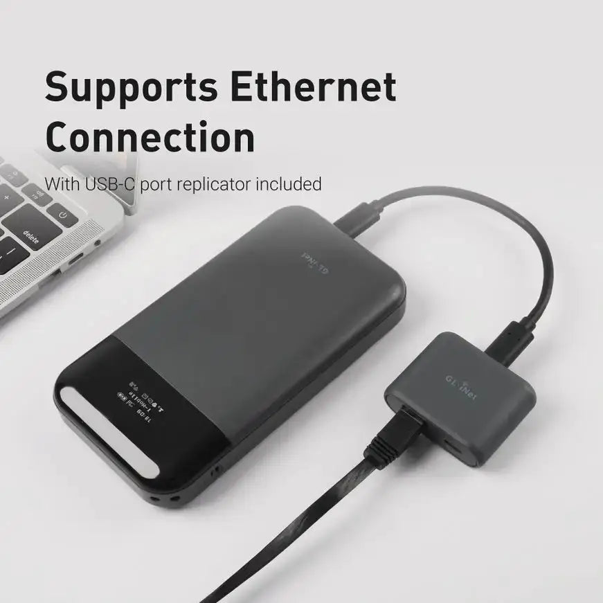 GL.iNet GL-E750V2 EM060K-G MUDI 4G LTE Portable Travel Router, Travel WiFi with SIM Card Slot, OpenWrt OpenVPN WireGuard, 7000mAh 8-hour battery, 300 plus 433Mbps Wi-Fi, 285g pocket travel size