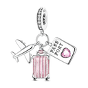Charm Bead Sterling Silver Pink