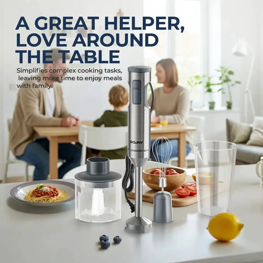 ROUNY 1000W 4 In 1 Hand Immersion Blender Stainless Steel With Beaker Whisk - product image 2