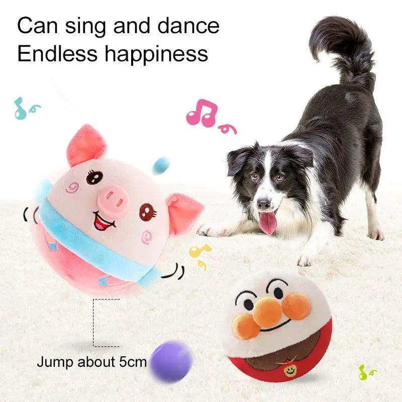 Dog Interactive Plush Toy Ball USB Rechargeable Washable